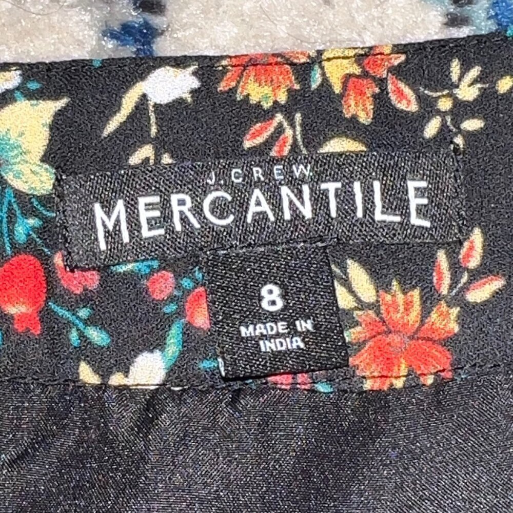 J. Crew Mercantile Women's Skirt Floral Flare Lined Zip Knee Length Size 8 - Picture 4 of 4